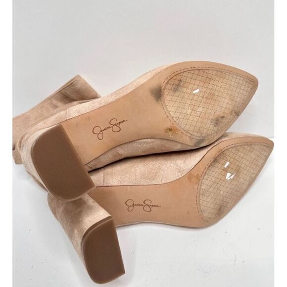 Jessica Simpson Slouch Ankle Boots Pointed Toe High Heel Neutral Tan Size 8 - Picture 8 of 8